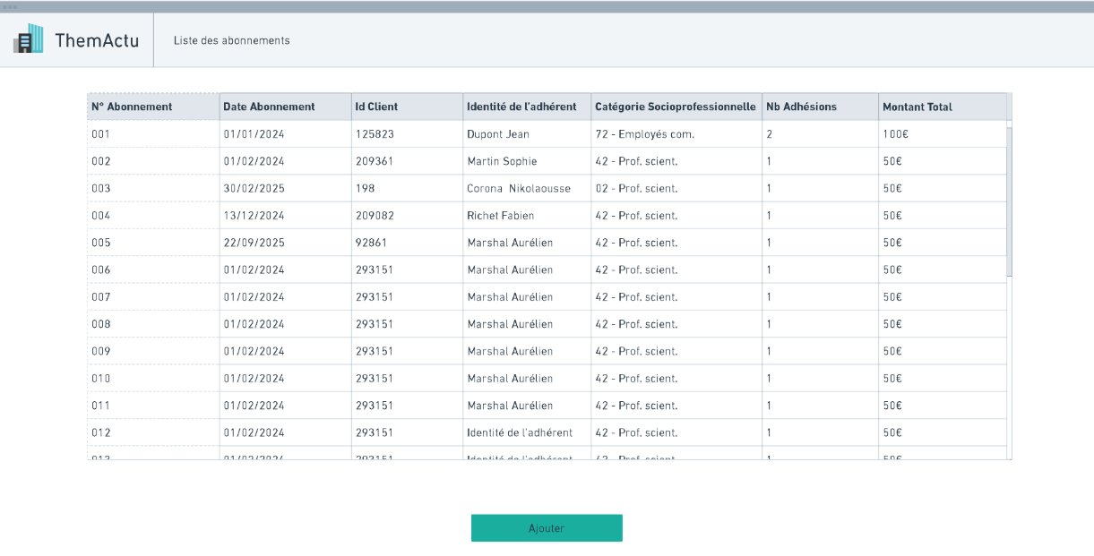 Application de Gestion